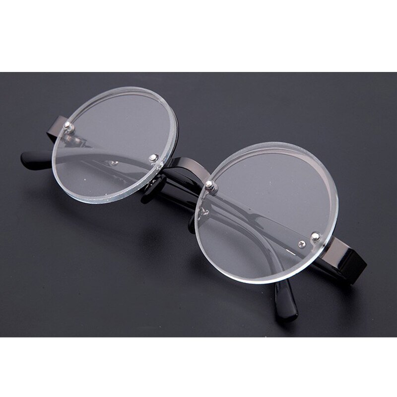 Lunettes de lecture Anti-fatigue verre cristal naturel pierre presbytie lunettes mâle haute définition rond marron lunettes de lecture: +400 / WHITE