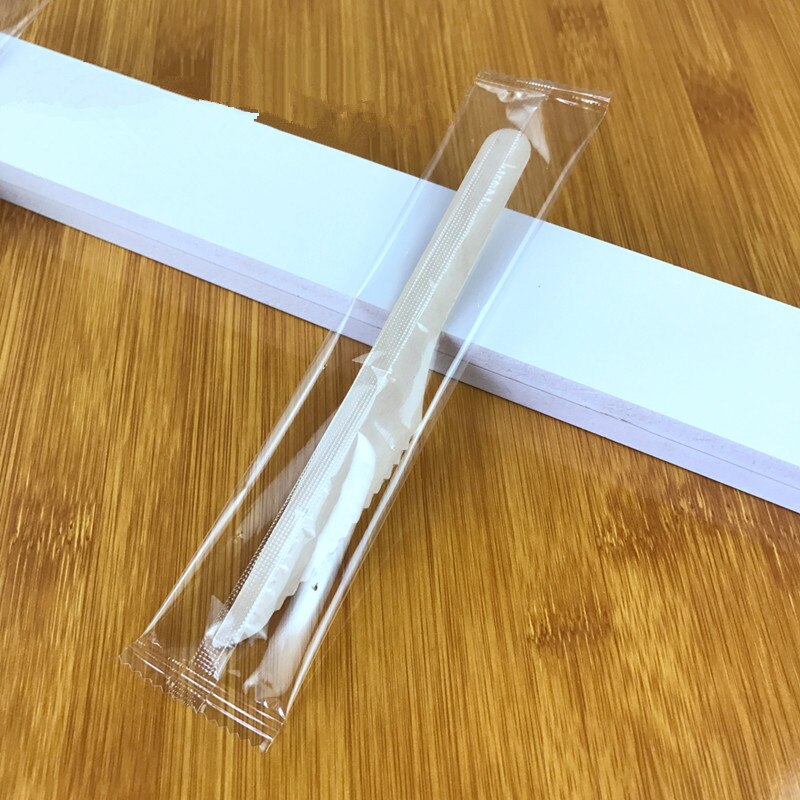 100 Pcs Takeaway Pakket Disposable Houten Mes Vork Lepel Verjaardag Wedding Party Cake Dessert Fruit Servies