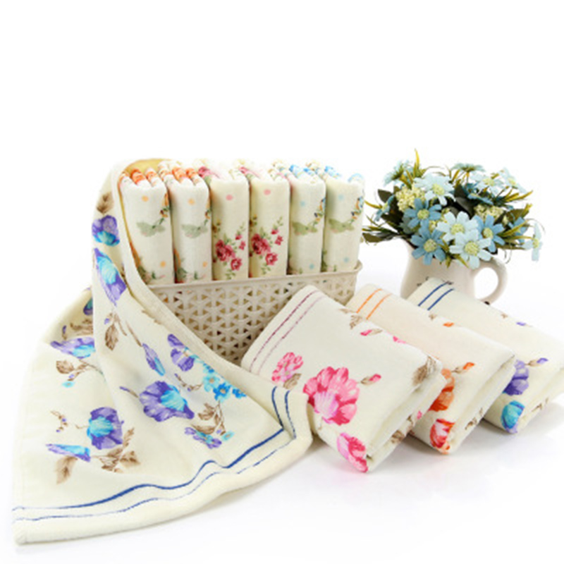 Märke bomull jacquard handduk absorberande snabbtorkande strandhandduk badhandduk stor blomma figur par tvätthandduk 2 set
