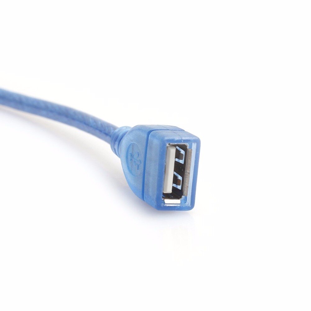30cm höghastighets usb 2.0 förlängningskabel transparent blå hane till hona usb förlängningssladd kopparkärna usb kort kabel