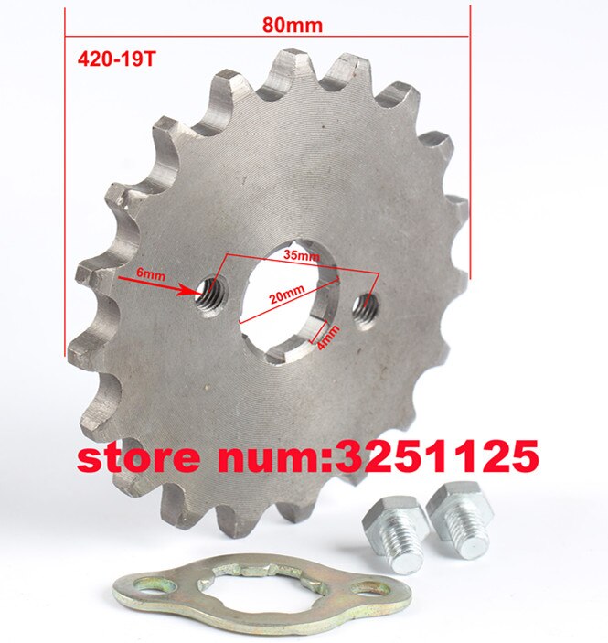Atv 420 18 tand 20mm front motor kæde tandhjul gear til 50cc - 160cc kinesiske 4 hjulede quad pit dirt monkey cykel motorcykel: 19t