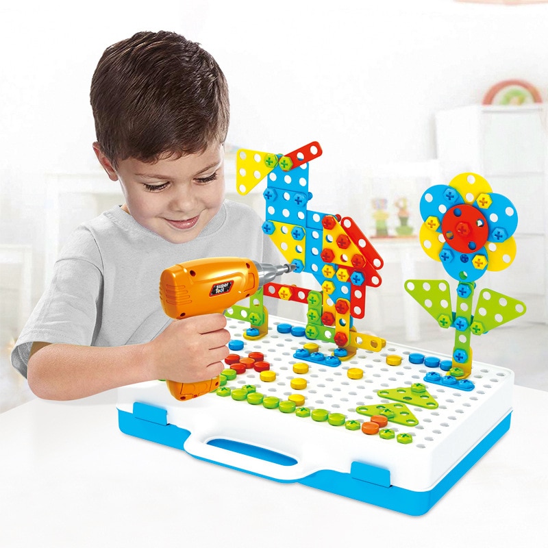 Kids Boor Schroef Moer Puzzel Speelgoed Pretend Play Tool Boor Demontage Montage Kinderen Speelgoed Boor Puzzel Educatief Speelgoed Voor Jongen