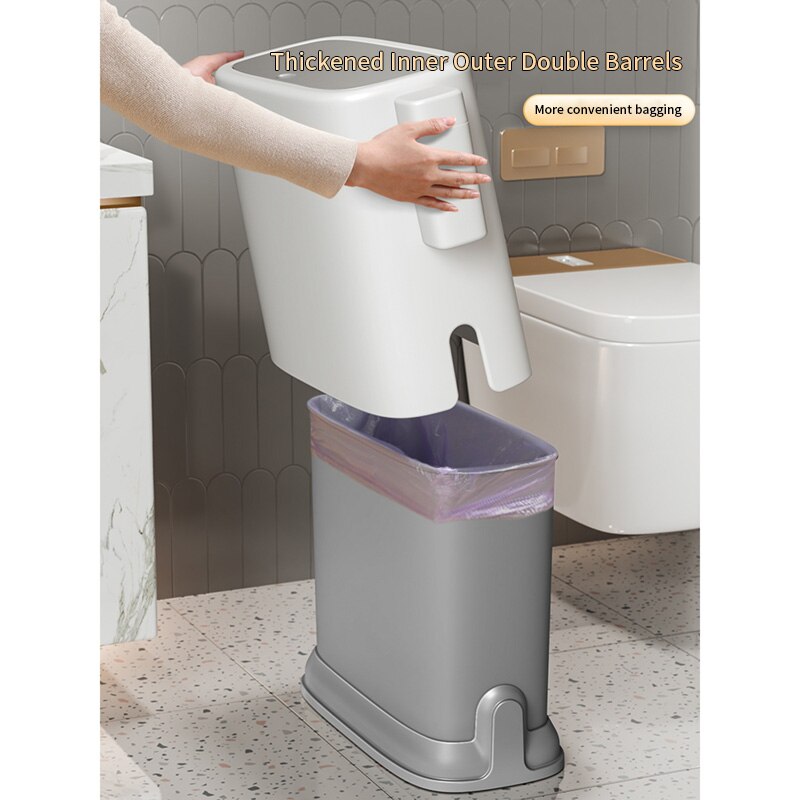 Joybos – poubelle de salle de bain, support de sac poubelle, bac à déchets de recyclage pour seau de cuisine, bac à poussière de Type presse à fissures
