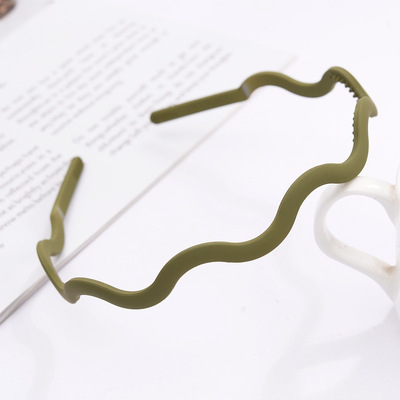 Semplice ondulato satinato Morandi colore selvaggio seghettato pressa capelli forcina bene trucco lavaggio fascia