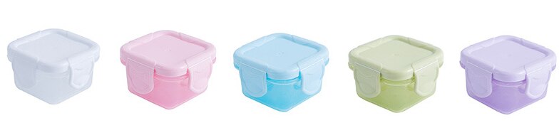 Cajas de almacenamiento de alimentos para bebés, vajilla de Color caramelo para niños, caja sellada, contenedores de comida para bebés, tazas reutilizables con bandeja, 6 unids/lote: 6pcs color free