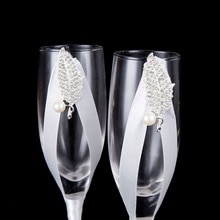 2Pc/Set Bridal and Groom Champagne Flutes Wedding Glasses Set Cup Toasting Goblet for Weddings Party: Default Title