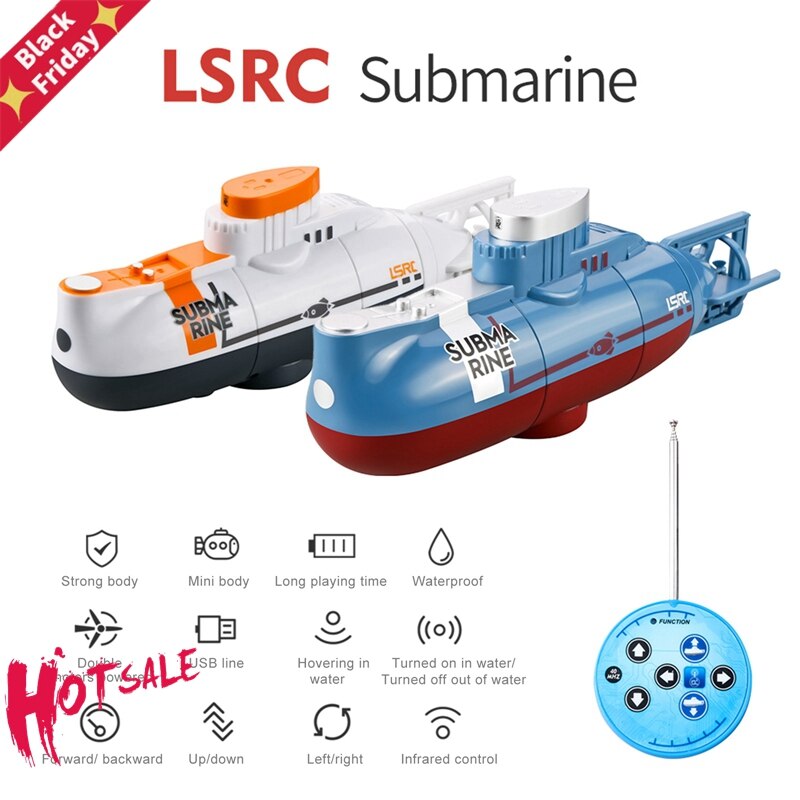 Mini Rc Submarine 0.1 M/s Snelheid Afstandsbediening Boot Waterdicht Duiken Speelgoed Simulatie Model Cadeau Voor Kinderen Jongens Meisjes jaar