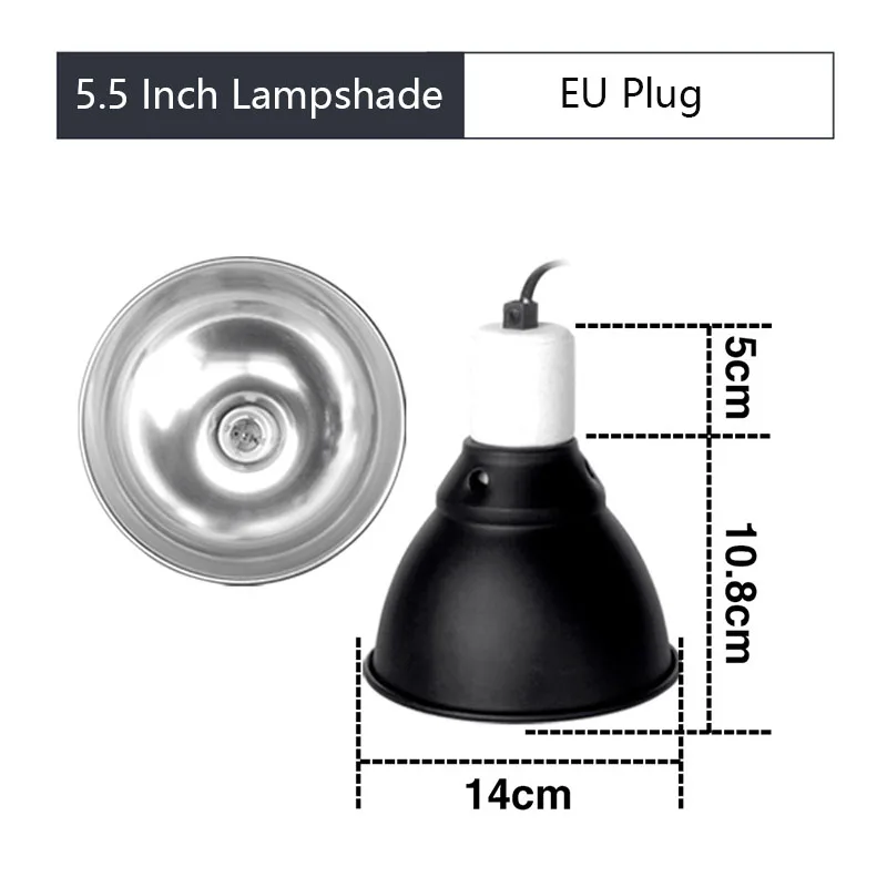 5.5 Inch Reptiel Diepe Koepel Lampenkap Slangen Hagedissen Gekko 'S Terrariums Licht Armatuur Reptiel Lamp Dop Optische Reflectie Cover: Dark Khaki