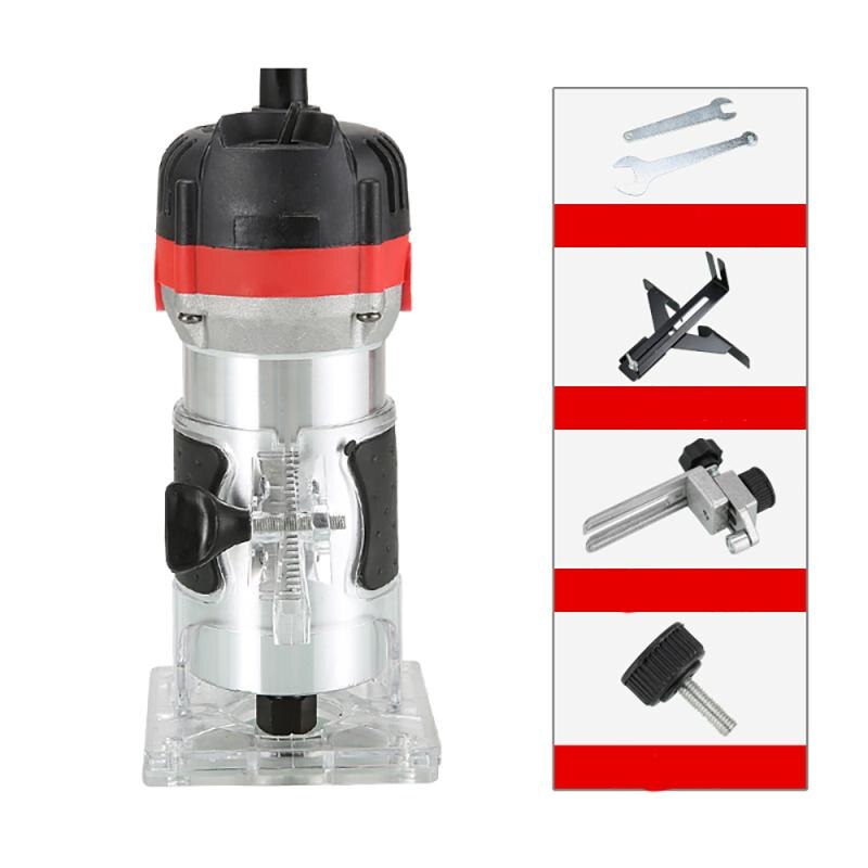 800w 30000rpm Wood Router Tool Kit Electric Woodworking Machines Power Carpentry Manual Trimmer Tools With Milling Cutter: A-EU 800W