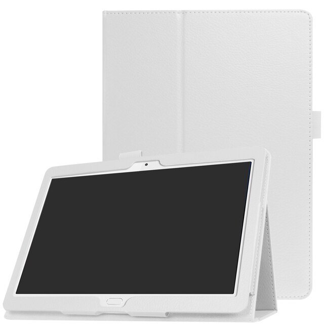 Hoesje voor huawei mediapad  m3 lite 10 bah -w09 bah -al00 ultradunne flip stand pu leren hoes voor huawei  m3 lite 10.1 tablet funda: Wit