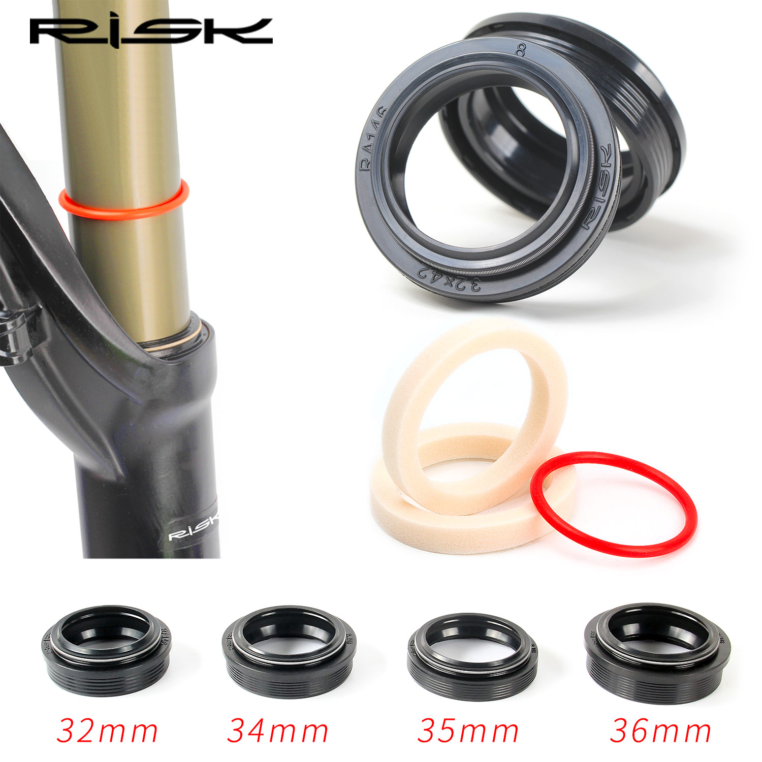 RISK Mountain Bicycle Bike Suspension Front Fork Dust Seal Oil Seal 32mm Sponge Ring MTB Inner Tube Installation Tool For XCR