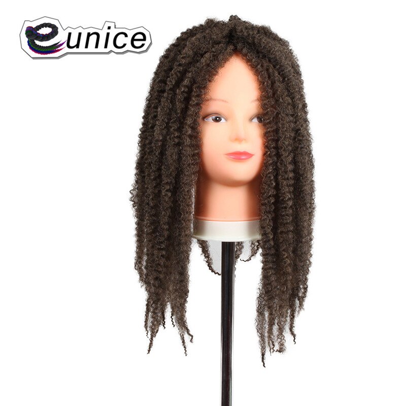 Eunice rubia 613 mechones pelo trenzado sintético para las mujeres con Africana trenzas Marley 18 "3 paquetes Ombre Afro rizado a granel: M1B / 27#