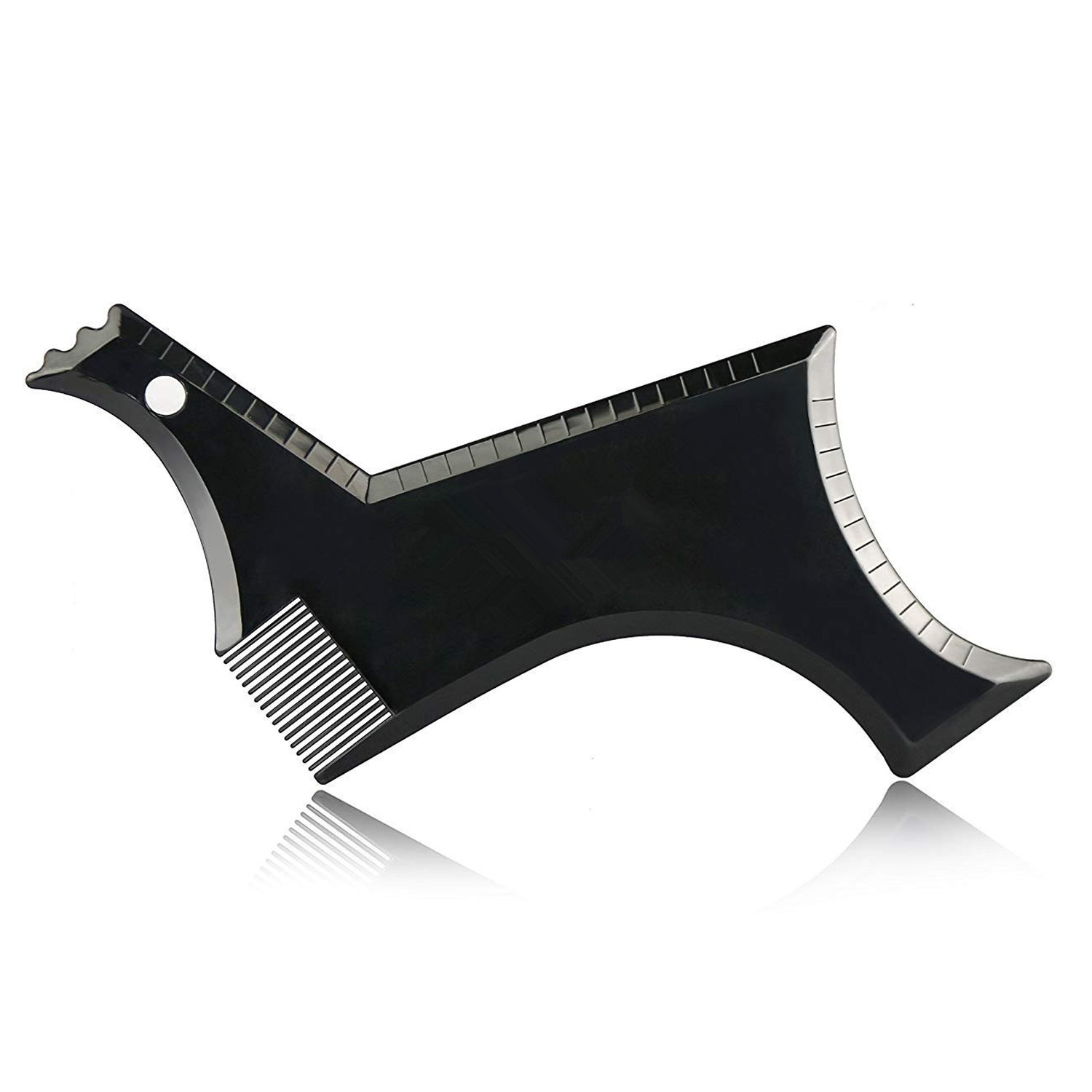 Plantilla de barba para hombre, herramienta de estilismo, peine moldeador de barba de doble cara, herramienta de belleza para hombre, herramienta de afeitar para depilación: Negro