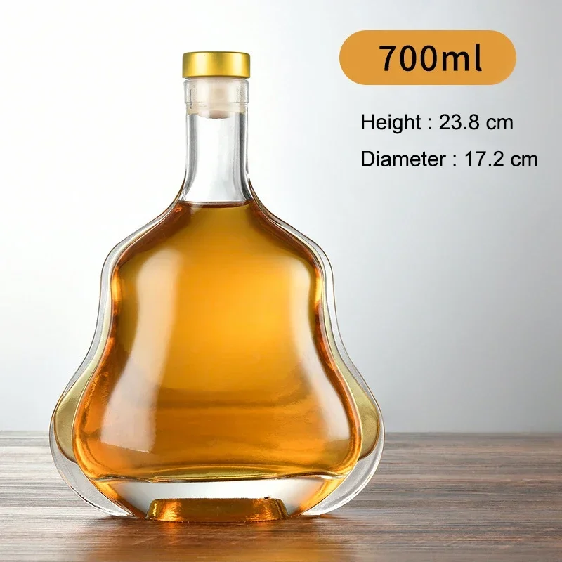 Decantador de whisky para licor, Bourbon escocés, tapón hermético, sin plomo, artículos de bar de lujo, 750 ml: Azul