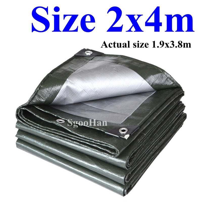 Lona de PE impermeable para jardín, toldo para exteriores, vela de sombra, barco de Camping, camión, dosel de suelo, casa de mascotas, tela impermeable: 2x4m