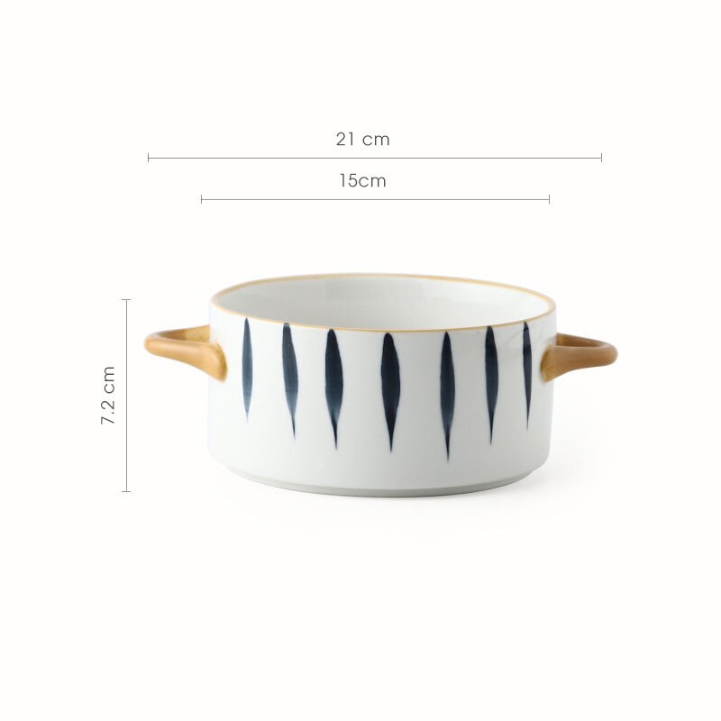 Ceramic Color glazed Double Ear Bowl with Lid Stew Breskfast Steamed Egg Pudding Bowl Baking bowl Kitchen Supply: 6inch orchid grass