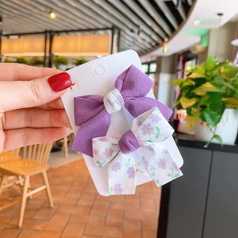 2Pcs Kleurrijke Baby Haar Clips Bows Kids Haarspelden Solid Bloemen Kinderen Haarspeldjes Clips Haar Accessoires Voor Baby Meisjes: 04