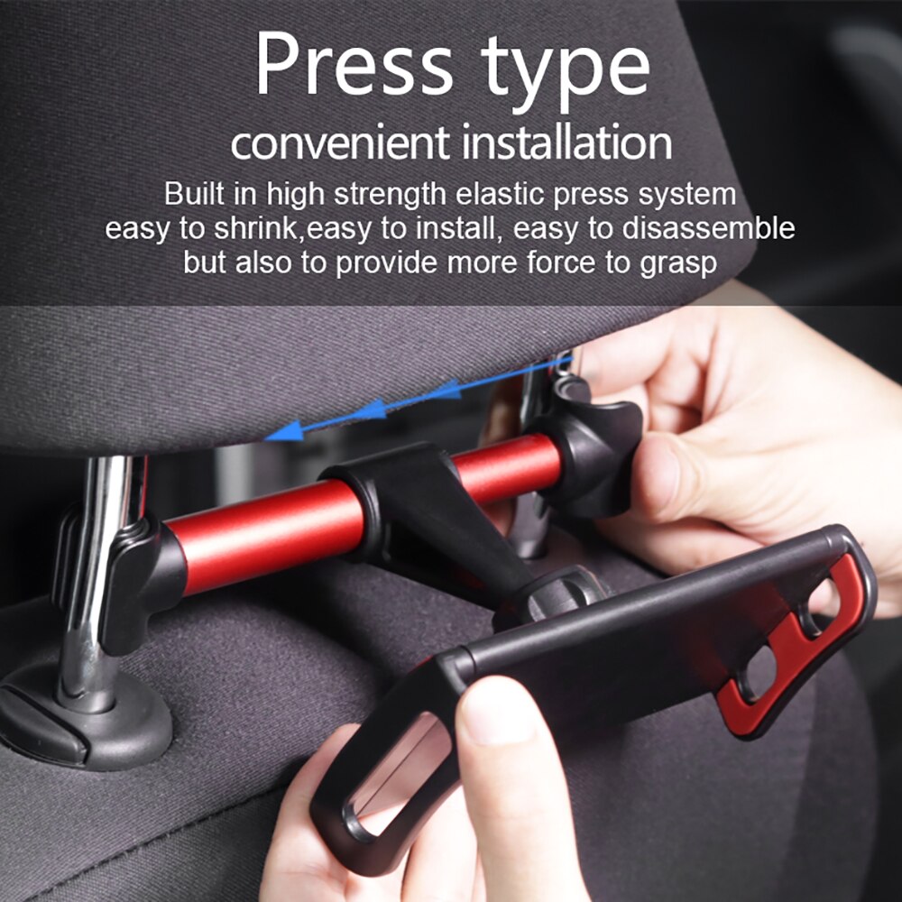 Soporte de teléfono para almohada trasera de coche soporte de montaje para reposacabezas trasero de asiento de coche para iPhone X8 iPad Mini Tablet de 4-11 pulgadas
