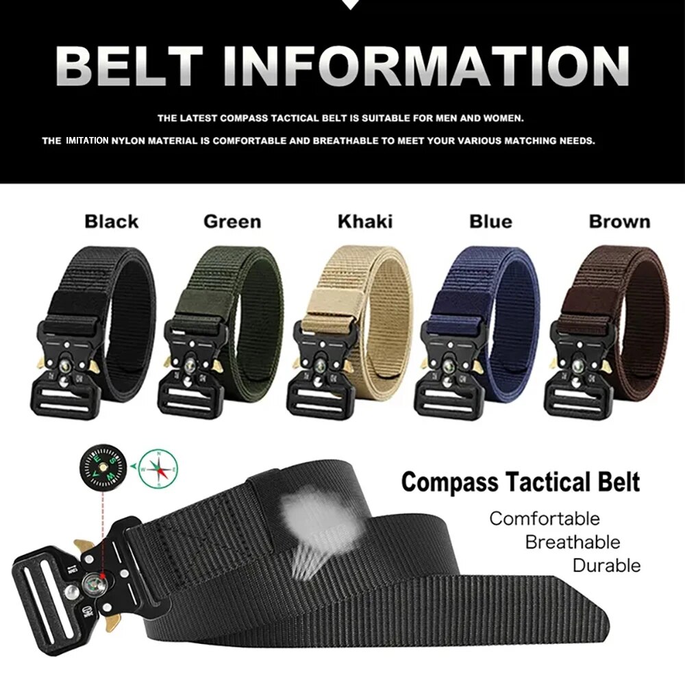 Ceinture Boussole Multifonction pour Homme, Toile de , Nylon, Luxe, Environnement, dehors, Femme, Extérieur