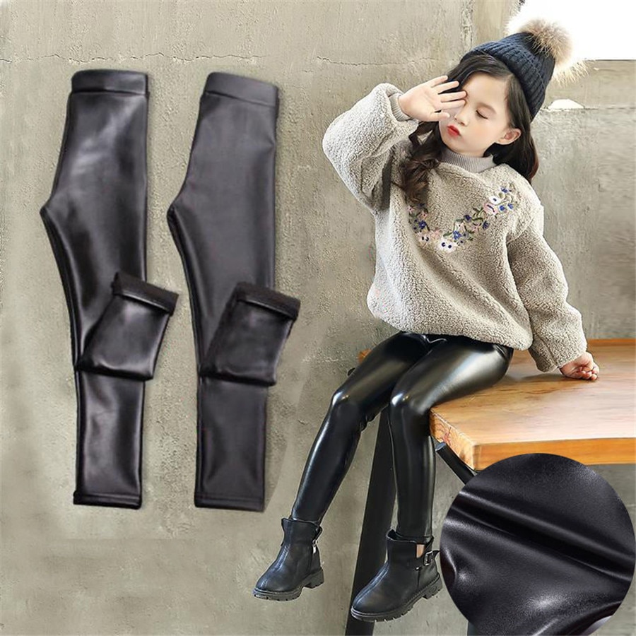 Pu tjejer byxor vår höst leggings för tjej barn skinny byxor barn leggins tonåringsbyxor 8 10 12 år