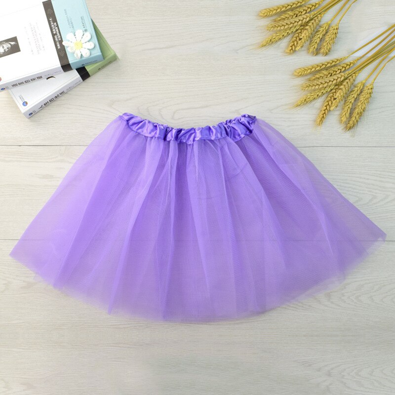 Jupe Tutu de danse pour filles, jupe princesse à trois couches, en maille courte, Ballet princesse vêtements pour filles: Light Purple