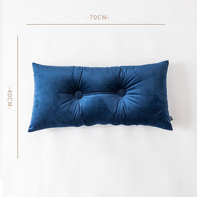 Fluweelzacht zitkussen vliegtuig zwanger lang kussen voor slapen lounge stoel kussens: Donkerblauw 40 x 70cm