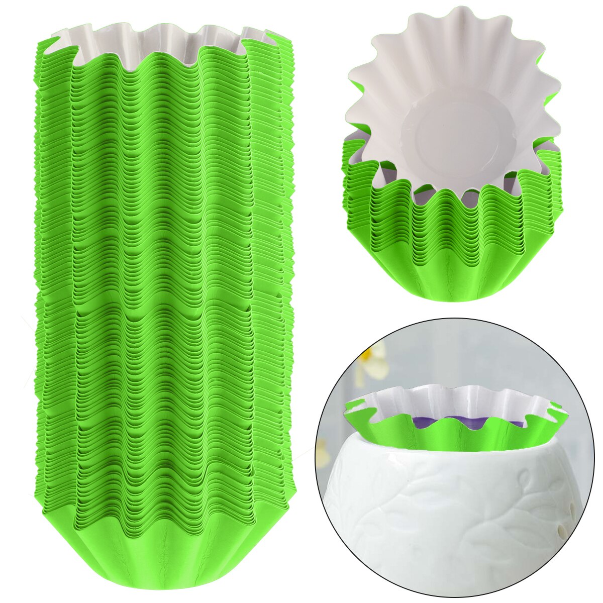 Wax Melt Warmer Liners Reusable Wax Liner Candle Popper Liner Leakproof Wax Tray for Scented Wax Electric Wax Warmers CIQ: green 100pcs