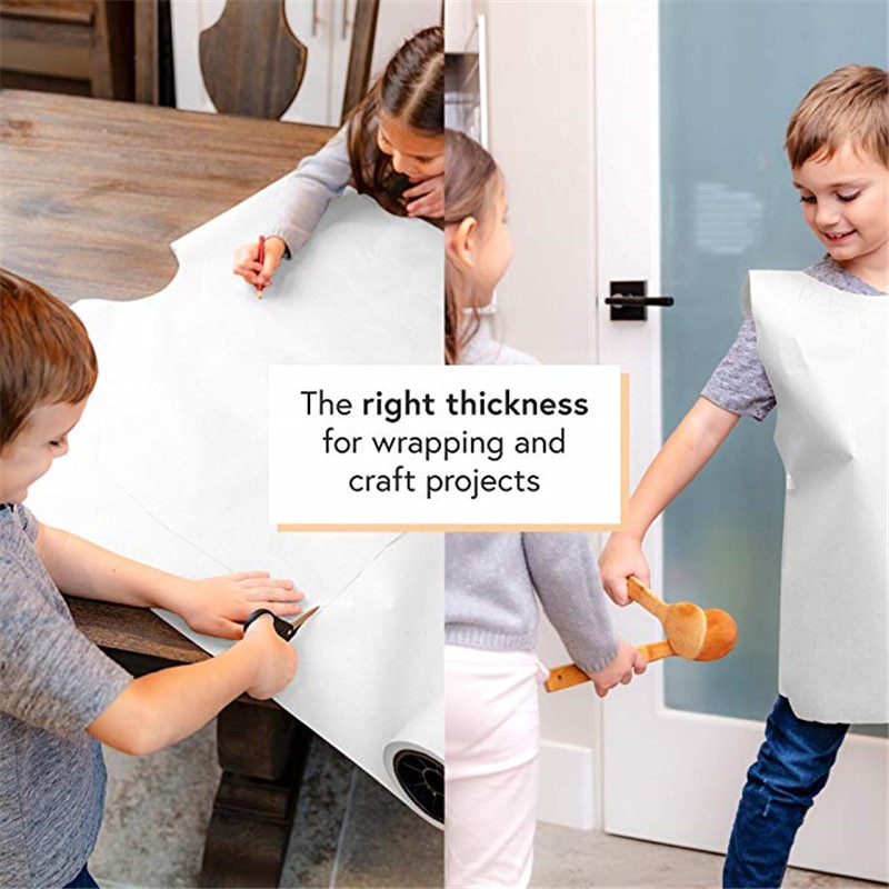 12inch x 100 Feet White Craft Paper Roll Kraft Perfect for Crafts, Art, Painting, scrapbooking paper packs, wrapping paper