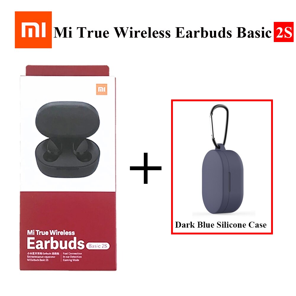 Global Version Xiaomi Mi True Wireless Earbuds Basic 2S TWS Bass Bluetooth 5.0 Earphone Original Redmi Airdots 2S TWSEJ07LS: Add Blue Case