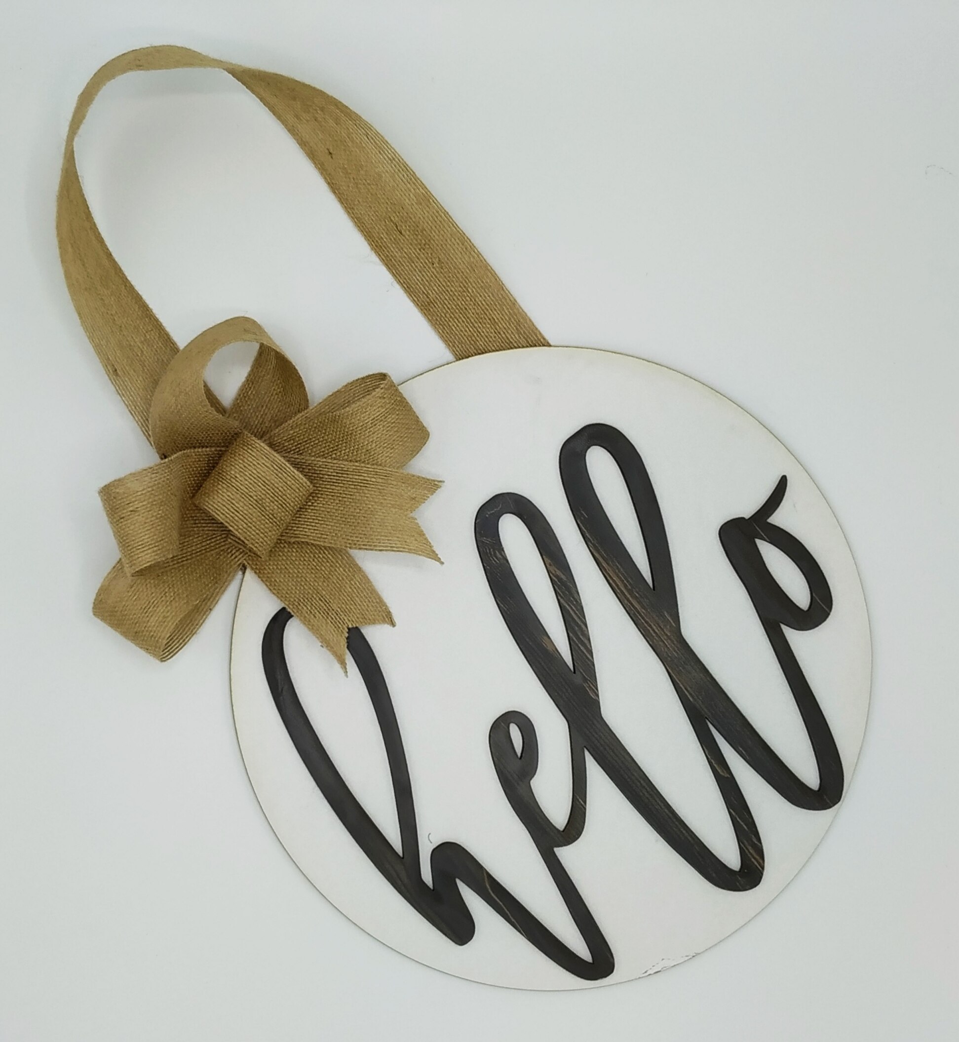 Hello Wood Hanger, Black White Decor, Front Door Inspo, Hello Sign, Door Decoration, Friend , Wedding Inspiration, Wood Art