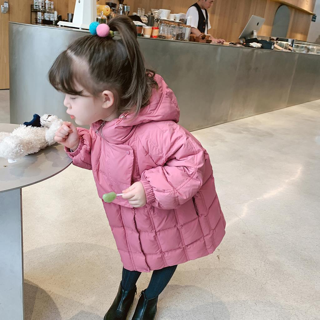 Kore – manteaux mi-longs pour enfants, veste épaisse à la , manteau à capuche, combinaison de neige en coton pour adolescentes,