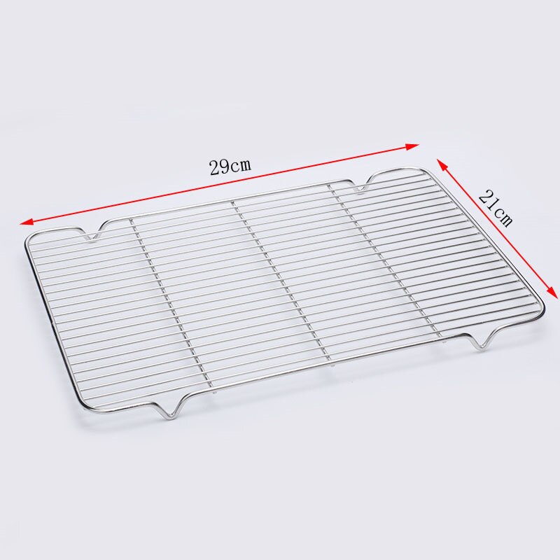 Wire Steamer Kebab Barbecue Mesh Rack BBQ Grill Mesh fish meat Carbon Stainless Steel deep Square Plate cafeteria Storage trays: mesh 29x21cm