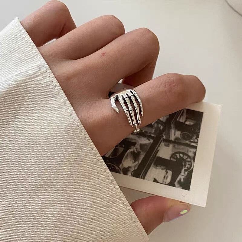 Anillo coreano Retro de Metal con cuentas de – Grandado