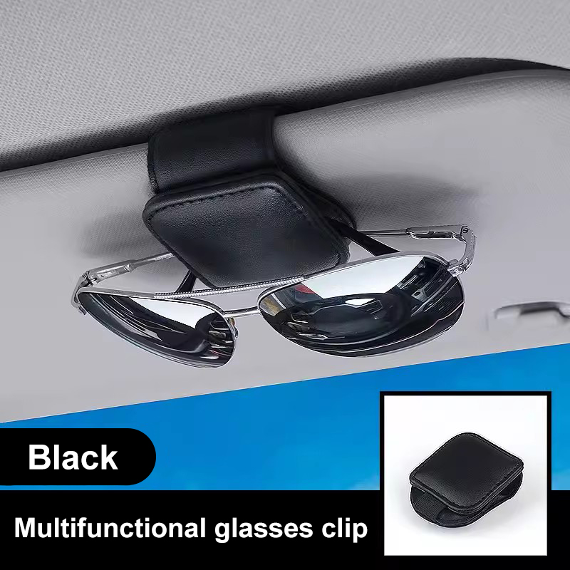 Zeeman Auto Bril Clip Kaart Clip Auto Zonneklep Bril Houder Pu Lederen Bril Clip Multi-Functionele Bril Beugel Goederen: Black