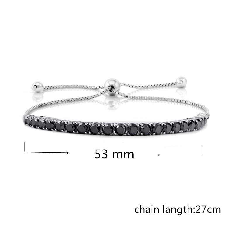 Zwart Awn Zilver Kleur Zilver Charm Armband Vrouwen Bruiloft Sieraden S010