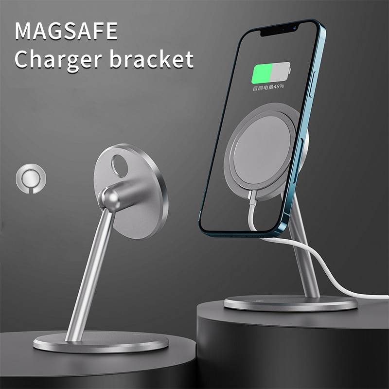 Magnetic Wireless Phone Charger Stand - 15W Fast Charging - Type-C Cable Included - For iPhone 12 Series