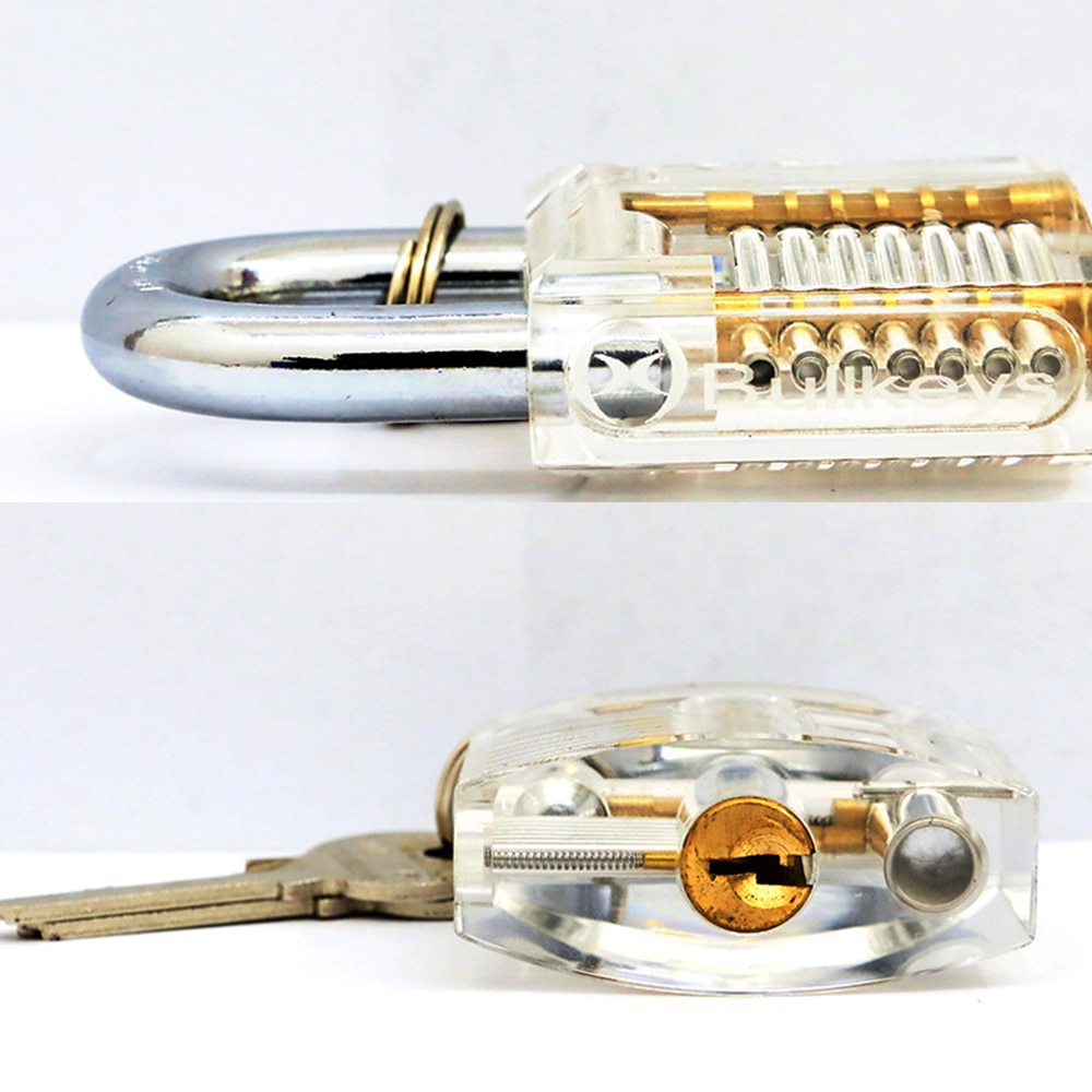 Jeu de cadenas pour la pratique, Transparent et Visible pour la découpe, Kit d'hameçons de retrait de clé brisée, Kit d'extraction, clé serrurier