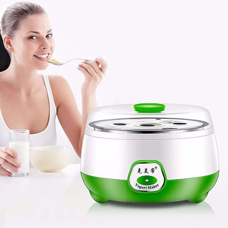 1L Mini Yoghurt Machine Roestvrijstalen Voering Dubbele Verzegelde Smart Automatische Yoghurt Maker Thuis Keuken Diy Tool Plastic Container