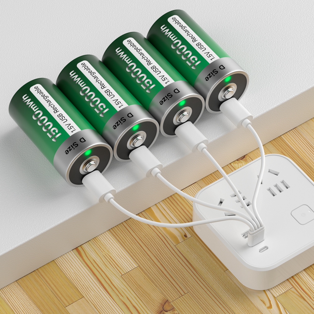 Batterie Rechargeable USB 1.5V LR20, R20, 15000mWh, taille D, avec câble de Type C, pour appareils à gaz, cuisinière liquéfiée, Li-ion