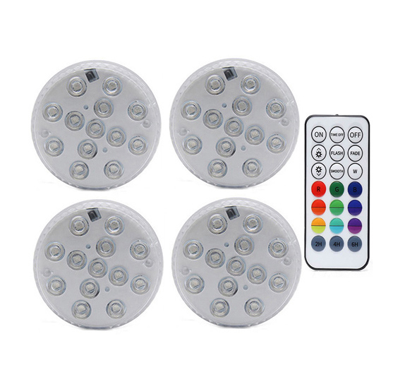 Kleurrijke Zwembad Lamp Rgb Met Afstandsbediening Outdoor Led Onderwater Verlichting Voor Vijver Fontein Zwembad Versieren Kleur Verlichting: 1 Controller 4 Lamp