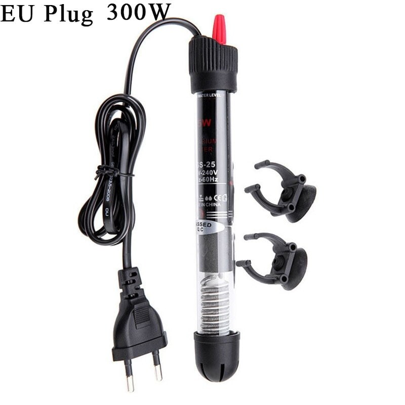 25W/50W/100W/200W/300W Aquarium Submersible Fish Tank Automatic Water Heater Constant Temperature Heating Rod EU Plug 7 #1#1: 300W 30cm