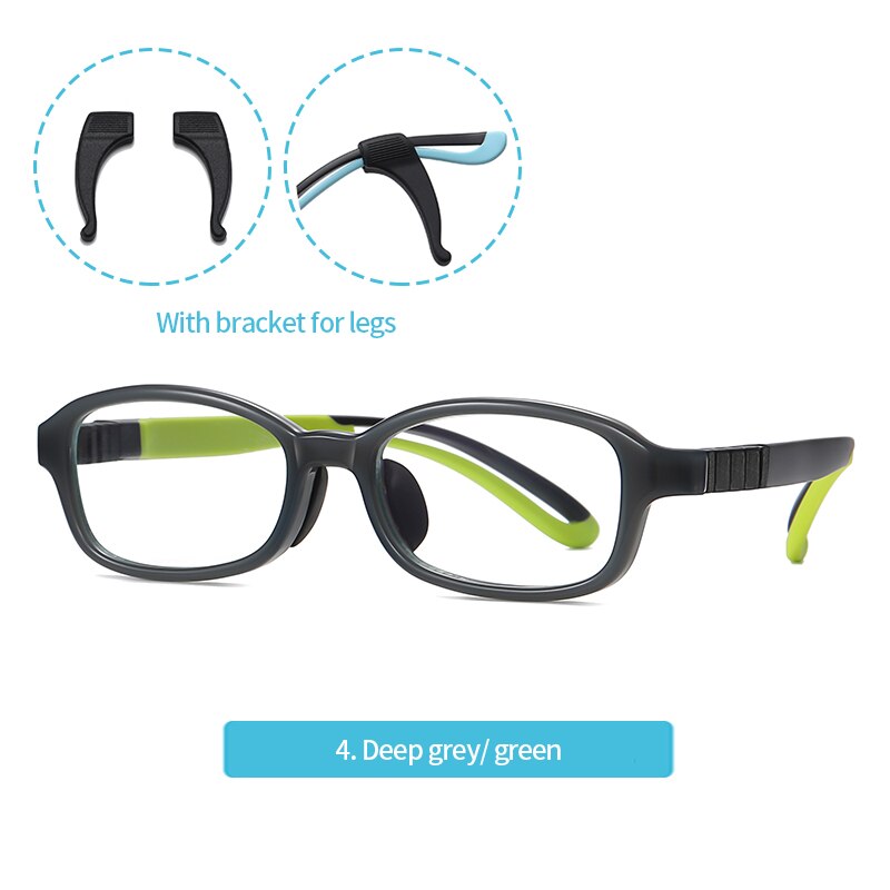 TR90 Anti Blue Light Kids square Glasses Frame Boys Girls Ultralight Optical Sepectacles For Children Computer Eyeglasses: grey C255-P81