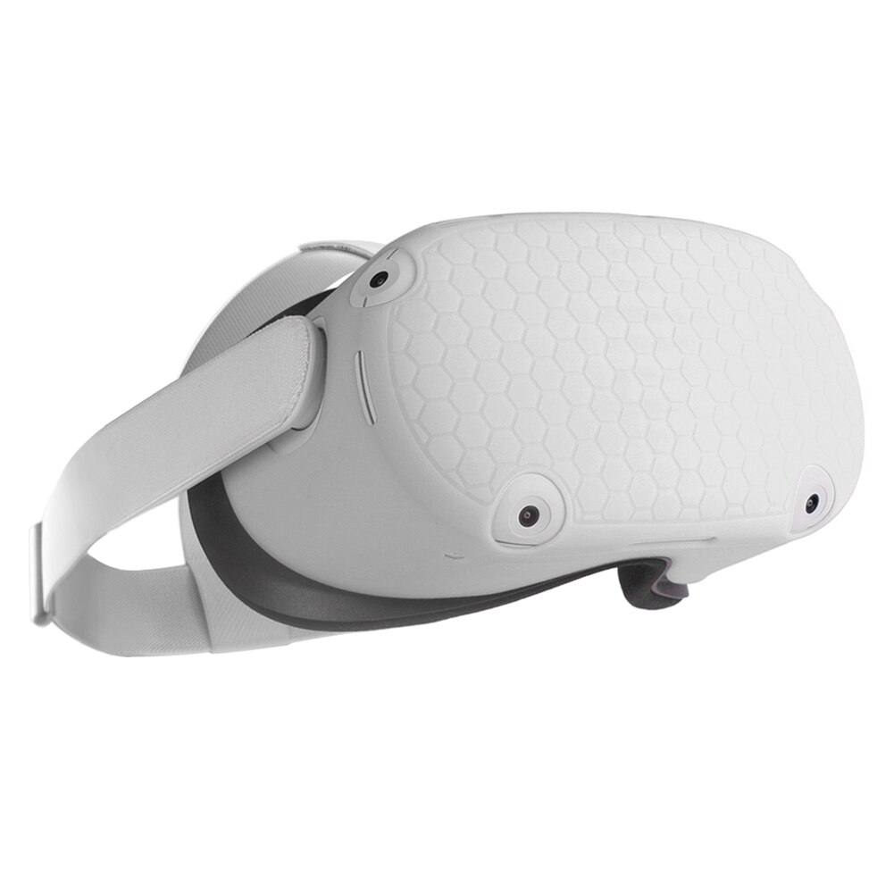 Silicone Beschermende Shell Front Cover Voor Oculus Quest 2 Vr Headset Accessoires Vr Helm Beschermende Front Cover: WHITE