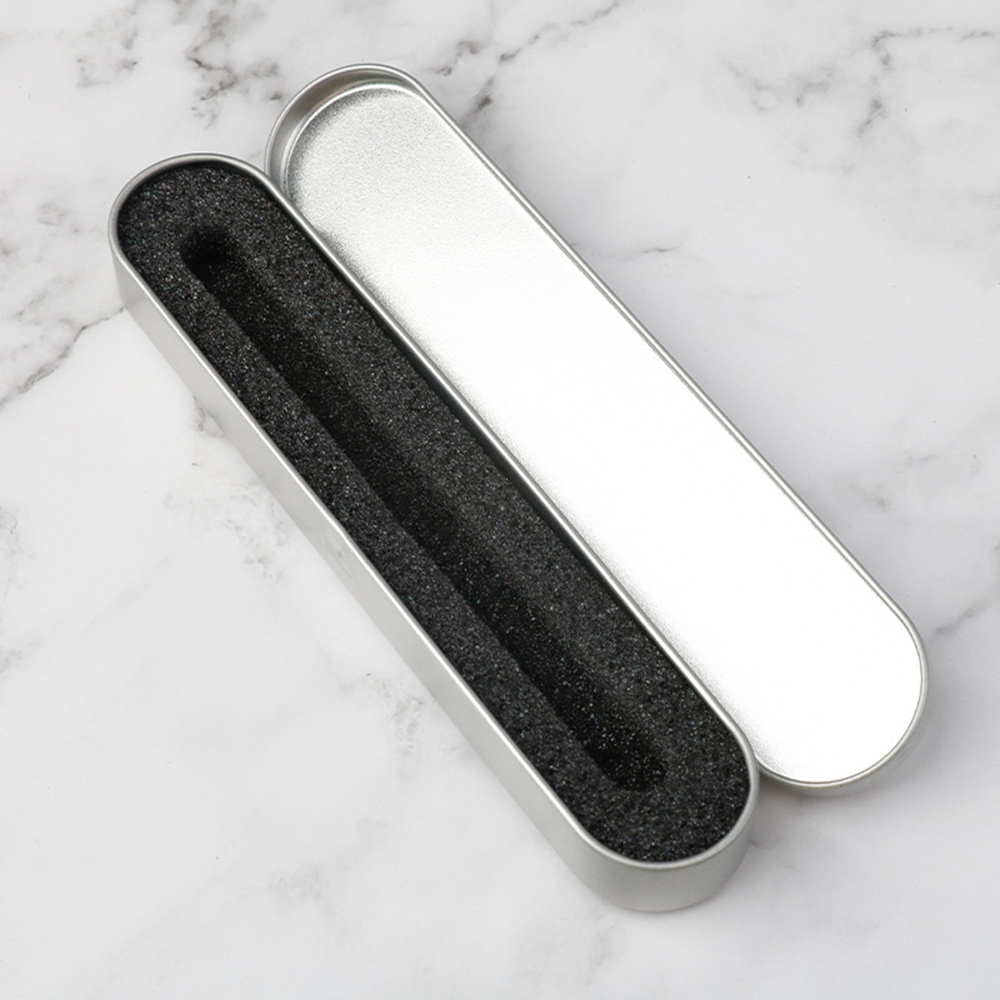 Scatola di latta carina Scatola di penna stilografica in metallo Scatola di matite Astuccio per penne Scatola di immagazzinaggio Scatola di cancelleria scolastica multifunzione Regali per bambini Stoccaggio domestico: Argento