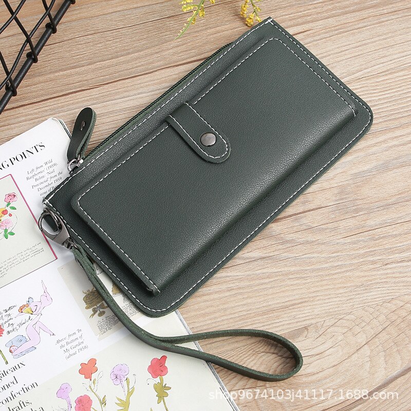 Kellybelly Koreaanse Stijl Stijl Handtas Mobiele Telefoon Tas Grote Capaciteit Multifunctionele Portemonnee Portemonnee Broekzak: Dark Green