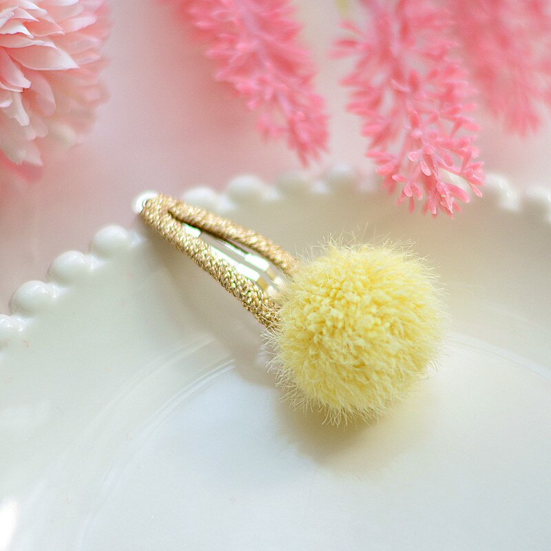 2 pçs meninas doce-colorido cabelo bola bb clipes lado hairpin acessórios para o cabelo franja clipe crianças barrettes bebê pequenas bandas de borracha: A6