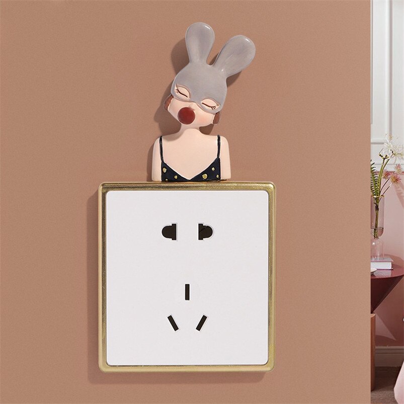 Cartoon Light Switch Sticker Kid Room Wall Decoration Home Resin Switch Sticker Pegatinas Interruptores De Luz