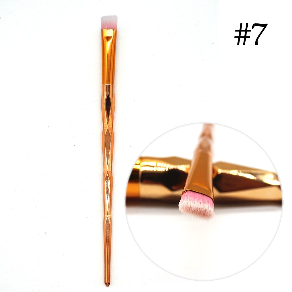 1 stk diamant sminkebørster sett pudderfoundation øyenskygge blush blending kosmetikk skjønnhetssminke børsteverktøysett: 7