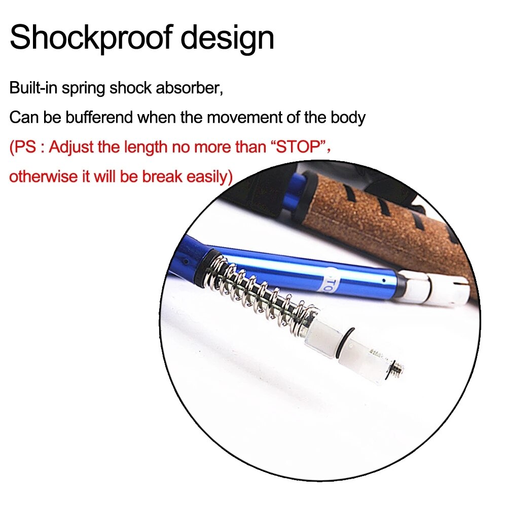 1/ 2Pcs Nordic Trekking Hiking Poles Walking Sticks Telescopic Baton Ultra Walking Canes With Rubber Tips Adjustable Bands