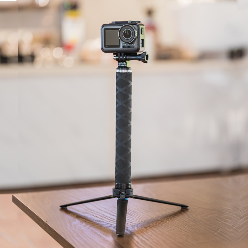 TELESIN Koolstofvezel selfie Stok met statief VS Aluminium selfie stick Voor Go Pro Hero 8 7 6 5 Osmo Actie Camera